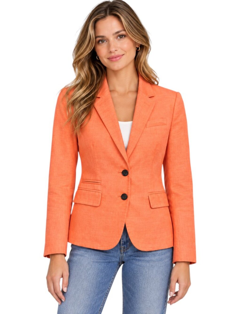 J. Crew Schoolboy 100% Linen Coral Blazer